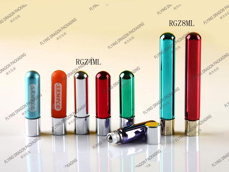 4-8ML ROLL ON ESSENTIAL OIL BOTTLE ROUND BOTTOM WITH ROLLER AND PLASTIC CAP; FRAGRANCE GLASS VIAL LUXURY COSMETIC BOTTLE PACKAGING PERFUME GLASS BOTTLE [RGZ series]