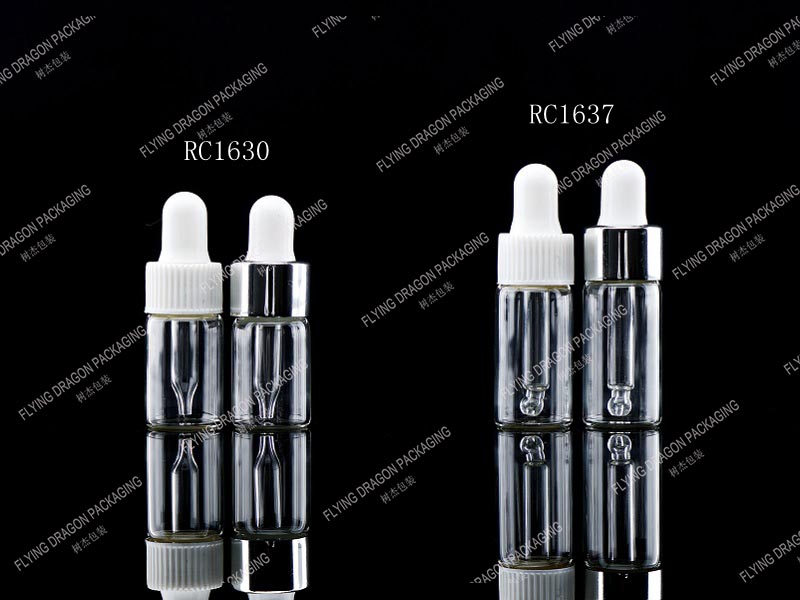 2-3ML EMPTY REFILLABLE CLEAR GLASS DROPPER BOTTLES; ESSENTIAL OIL GLASS BOTTLES; GLASS VIAL WITH DROPPER FOR MINI SERUM SAMPLE; EMPTY CLEAR TUBE VIAL WITH PIPETTE SERUM DROPPERS FOR COSMETIC PACKAGING [RC series (1)]