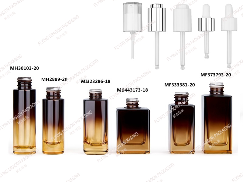 LUXURY THICK BOTTOM GLASS SKINCARE DROPPER BOTTLE; COSMETIC EMPTY GLASS IOL SPRAY SERUM LOTION PUMP BOTTLE (3)