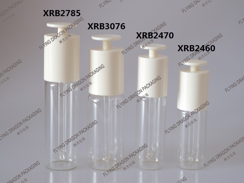 15-30ML FACE SERUM DROPPER BOTTLES; CLEAR GLASS DROPPER BOTTLES WITH WHITE PRESS TYPE BUTTON DROPPER; DROPPER BOTTLE PRESS BUTTON CAP FOR SKINCARE PERFUME FRAGRANCE [XRB series]