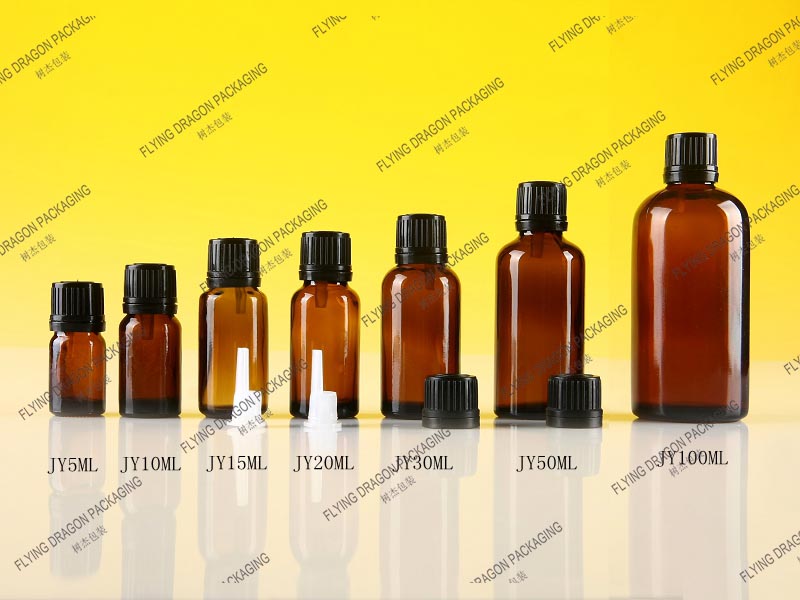 5-100ML ESSENTIAL OIL AMBER GLASS DROPPE...
