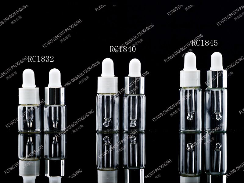 3-6ML EMPTY REFILLABLE CLEAR GLASS DROPPER BOTTLES; ESSENTIAL OIL GLASS BOTTLES; GLASS VIAL WITH DROPPER FOR MINI SERUM SAMPLE; EMPTY CLEAR TUBE VIAL WITH PIPETTE SERUM DROPPERS FOR COSMETIC PACKAGING [RC series (3)]