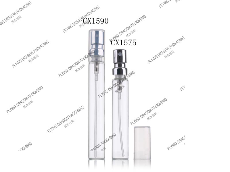 8-10ML EMPTY VIAL WITH ALUMINUM CRIMP SPRAYER AND PLASTIC CAP; ATOMIZER SPRAY BOTTLE;PORTABLE TRAVEL SUB-BOTTLING SAMPLE COSMETIC CONTAINER GLASS PERFUME BOTTLE [CX series]