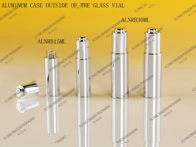 15-30ML LUXURY ALUMINUM PRESS DROPPER BOTTLES WITH WINDOW;  LUXURY SKIN CARE COSMETIC PACKAGING[ALNRB series]