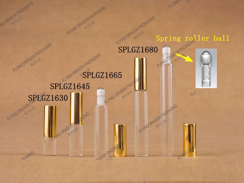 3-15ML SPRING ROLL ON GLASS BOTTLE; PERFUMES BOTTLES SAMPLES; PERFUME OIL BOTTLES; ROLL ON BOTTLE FOR ESSENTIAL OIL SERUM SKINCARE TONER [SPLGZ series]