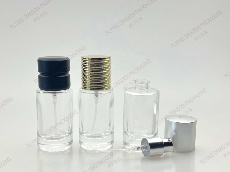 25ML 香水中样装带盖； 模具瓶配螺口铝喷和ABS香水盖